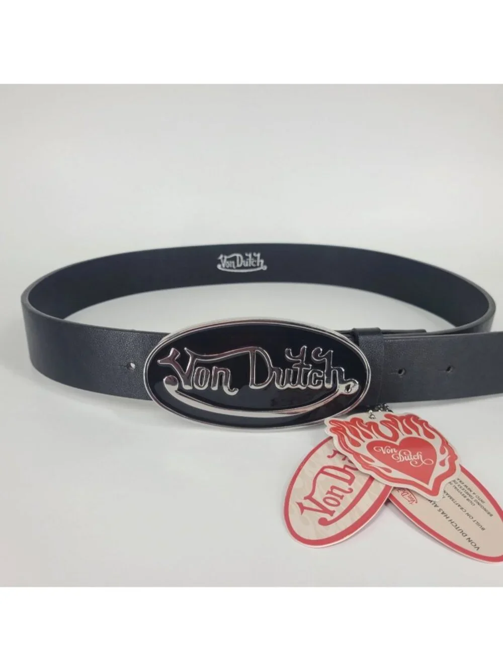 Von Dutch NWT Black Belt size S  (Fits 30-36”)  Black & Silver Buckle
